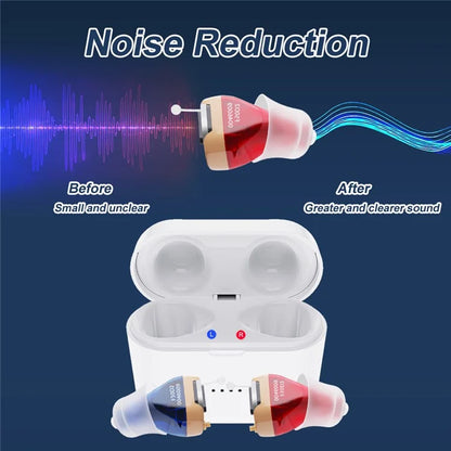 F50D2 Invisible In-Ear Digital Hearing Aid Elderly Noise Reduction Hearing Amplifier (Single Ear)
