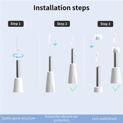 W2 Ear Camera Otoscope Ear Wax Removal Tool Kit LED Light Ear Pick Spoon Earwax Remover