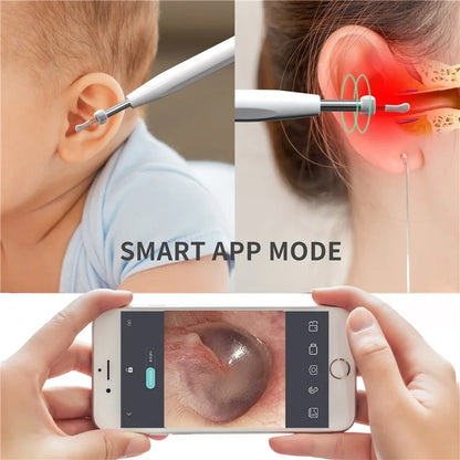 W2 Ear Camera Otoscope Ear Wax Removal Tool Kit LED Light Ear Pick Spoon Earwax Remover