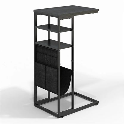 595-C2 Narrow Side Table with Magazine Holder, 40x30x71cm