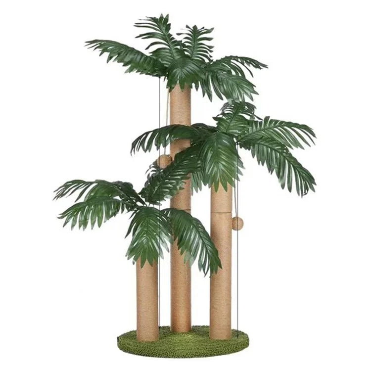 Simulated Areca Palm Three Pillars Cat Scratching Post Climbing Stick