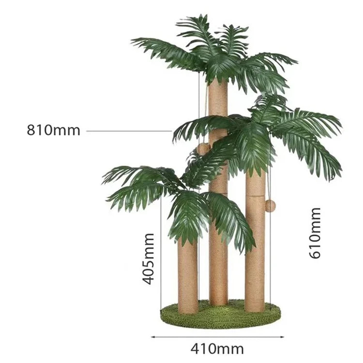 Simulated Areca Palm Three Pillars Cat Scratching Post Climbing Stick