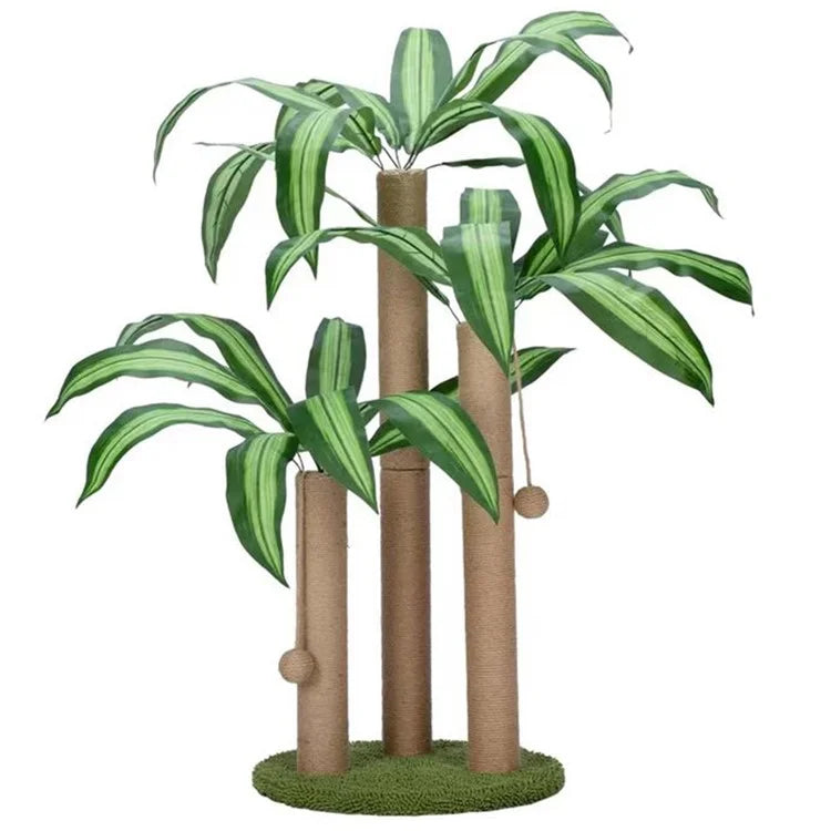 Simulated Dracaena Fragrans Three Pillars Cat Scratching Post Climbing Stick