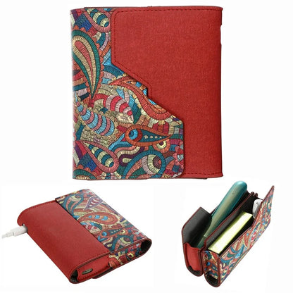 For IQOS ILUMA E-cigarette Leather Protective Case Splicing Design Drop-proof Storage Bag