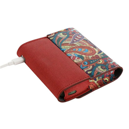 For IQOS ILUMA E-cigarette Leather Protective Case Splicing Design Drop-proof Storage Bag