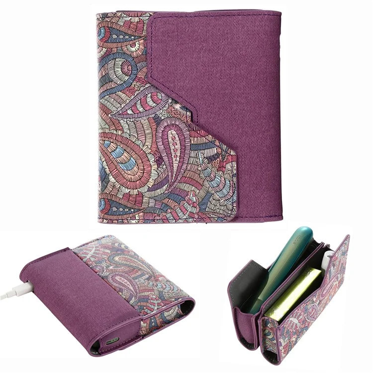 For IQOS ILUMA E-cigarette Leather Protective Case Splicing Design Drop-proof Storage Bag