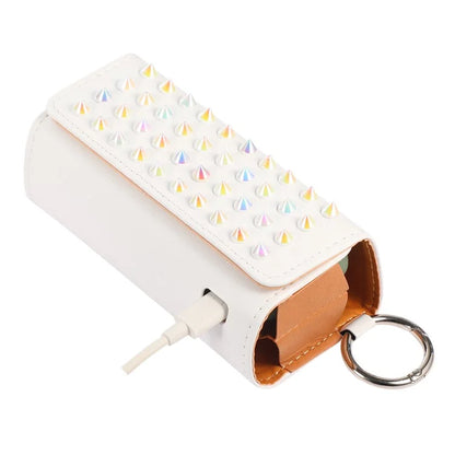 For IQOS ILUMA E-cigarette Protective Case Rivet Decor Storage Bag with Ring Buckle