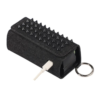 For IQOS ILUMA E-cigarette Protective Case Rivet Decor Storage Bag with Ring Buckle
