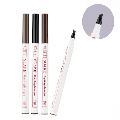 SUAKE 4-Fork Anti-sweat Eyebrow Pen Liquid Eyebrow Pencil Makeup Tool