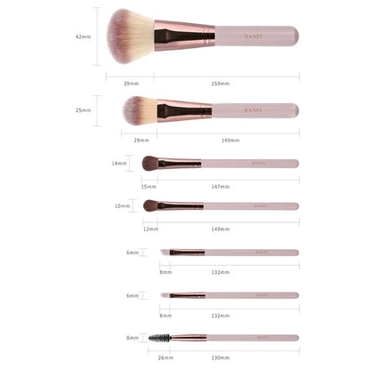 BANFI 7Pcs Eyeshadow Foundation Lip Makeup Brush Set with Cylindrical Box