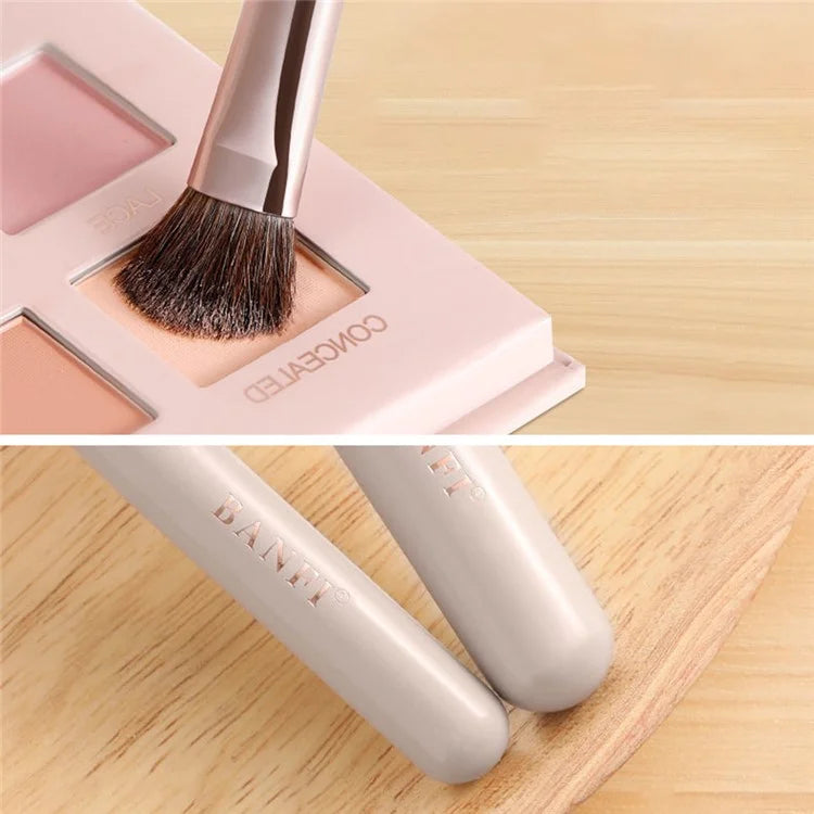 BANFI 7Pcs Eyeshadow Foundation Lip Makeup Brush Set with Cylindrical Box