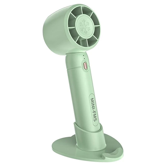 A68 Hair Dryer Style Handheld Fan 3 Wind Speed Mini Cooling Fan Phone Holder Stand