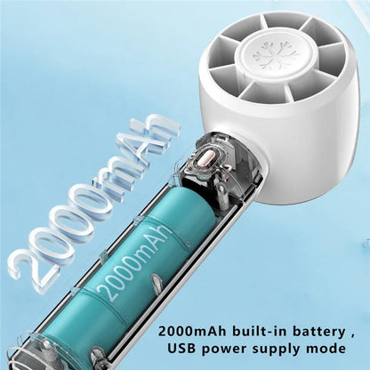 A68 Hair Dryer Style Handheld Fan 3 Wind Speed Mini Cooling Fan Phone Holder Stand