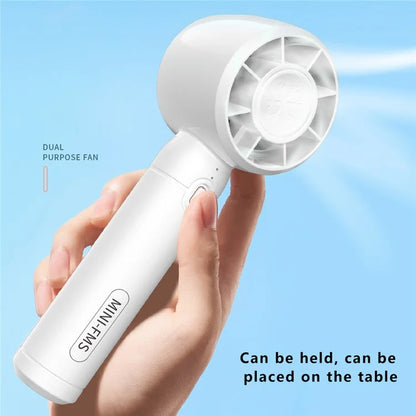 A68 Hair Dryer Style Handheld Fan 3 Wind Speed Mini Cooling Fan Phone Holder Stand