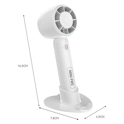 A68 Hair Dryer Style Handheld Fan 3 Wind Speed Mini Cooling Fan Phone Holder Stand