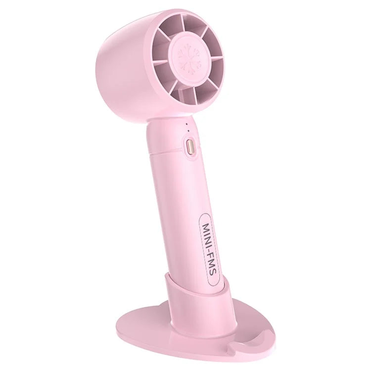 A68 Hair Dryer Style Handheld Fan 3 Wind Speed Mini Cooling Fan Phone Holder Stand