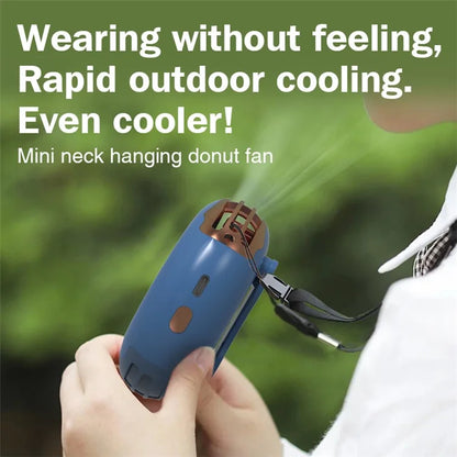 T11 Donut Shape Multifunction Mini Cooling Fan Portable Summer Fan Cooler with Neck Rope
