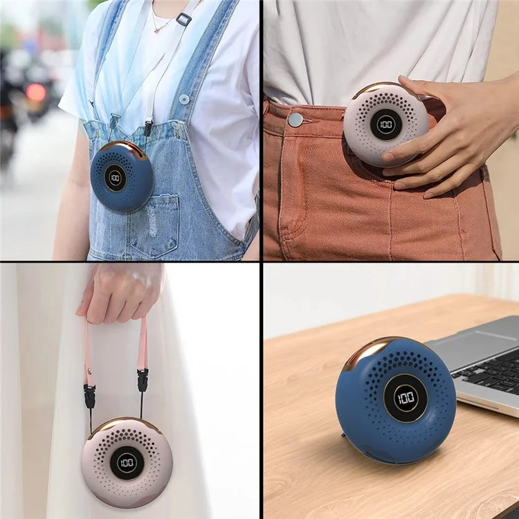 T11 Donut Shape Multifunction Mini Cooling Fan Portable Summer Fan Cooler with Neck Rope