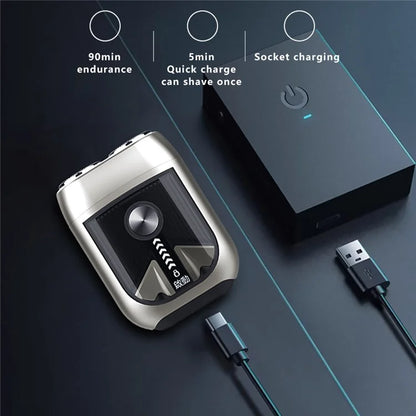 T3 Portable Electric Razor Zinc Alloy Waterproof Rechargeable Cordless Beard Shaver