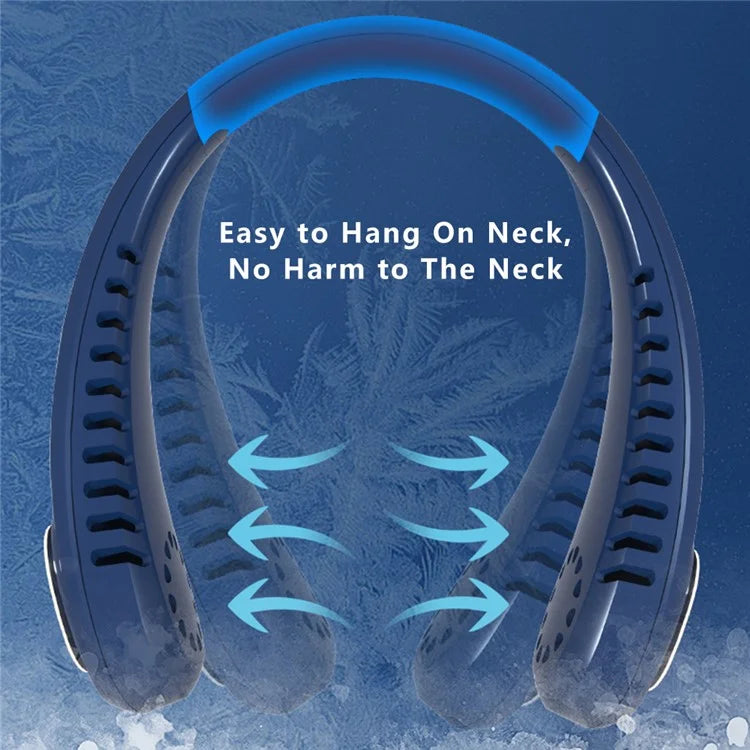 5 Gears Adjustable Neck Hanging Fan Brushless Motor Cooling Fan with Digital Display