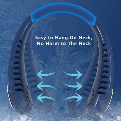 5 Gears Adjustable Neck Hanging Fan Brushless Motor Cooling Fan with Digital Display