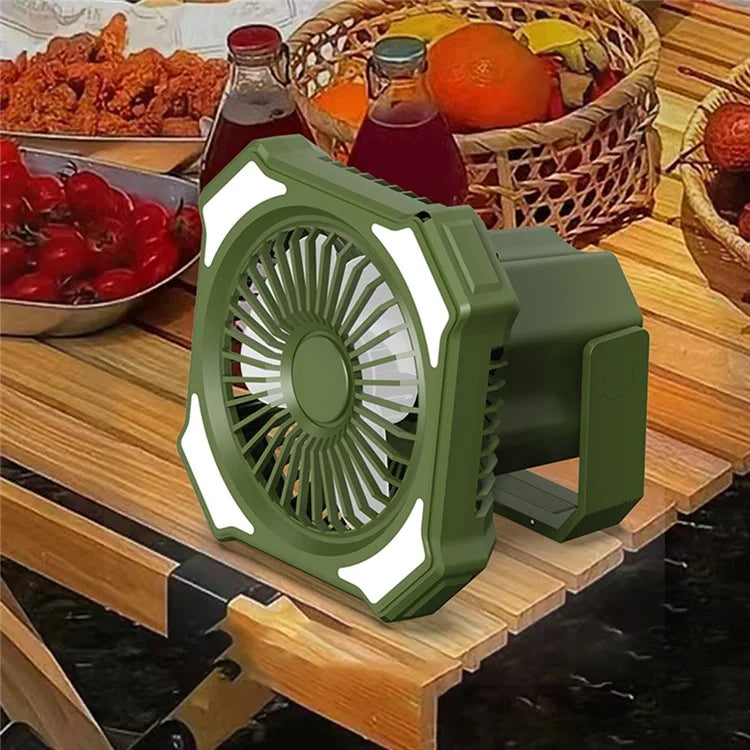 Multi-function Outdoor Camping Emergency Light Power Bank Remote Control Fan with Hook