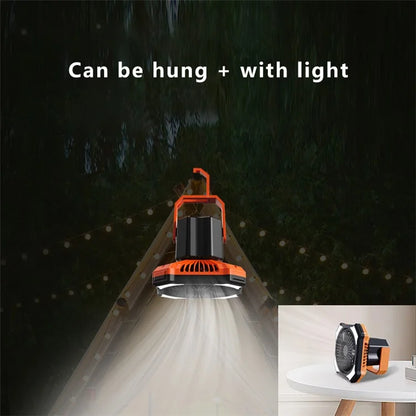 Multi-function Outdoor Camping Emergency Light Power Bank Remote Control Fan with Hook