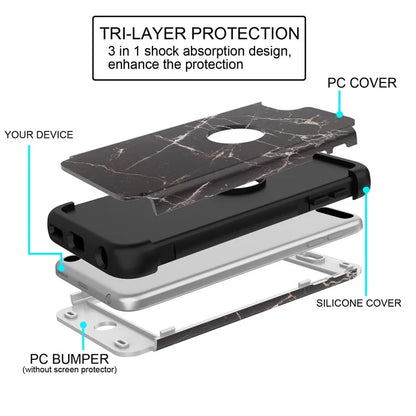 Anti-dust Detachable Shockproof Silicone + PC Combo Back Phone Cover Shell for iPod Touch (2019) / Touch 6 Marble Pattern