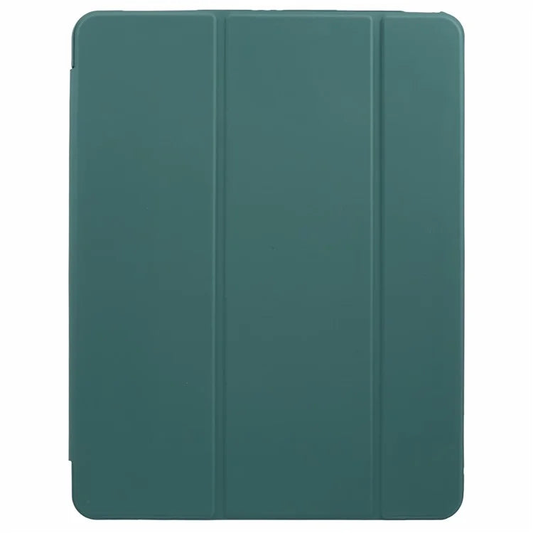 Tri-Fold Stand Smart Wake  /  Sleep TPU Leather Tablet Cover for iPad Air 13 (2024)  /  Pro 12.9 (2022) (2021) (2020) - Dark Green