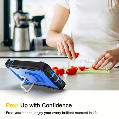 Built-in Kickstand Design Silicone+PC Shockproof Dual Color Phone Case for iPhone 12 mini