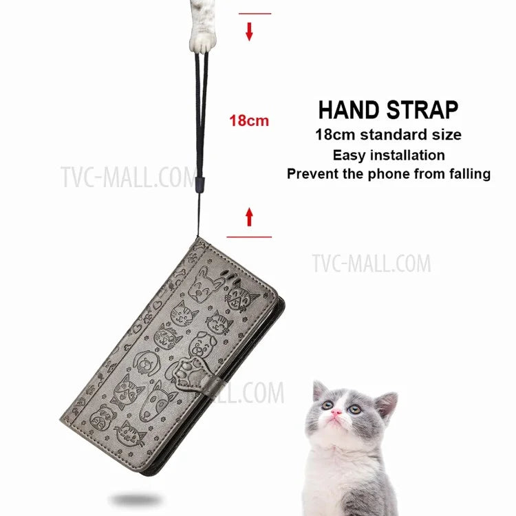 Imprinting Cat Dog Pattern Design Magnetic Leather Stand Case for iPhone 11 6.1-inch