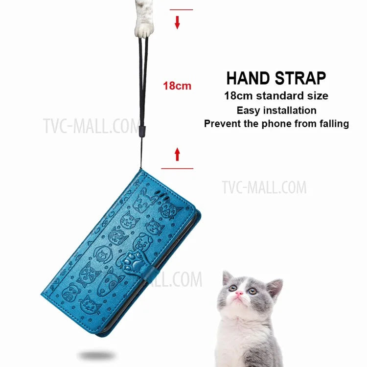 Imprinting Cat Dog Pattern Design Magnetic Leather Stand Case for iPhone 11 6.1-inch