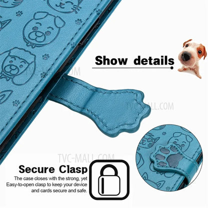 Imprinting Cat Dog Pattern Design Magnetic Leather Stand Case for iPhone 11 6.1-inch