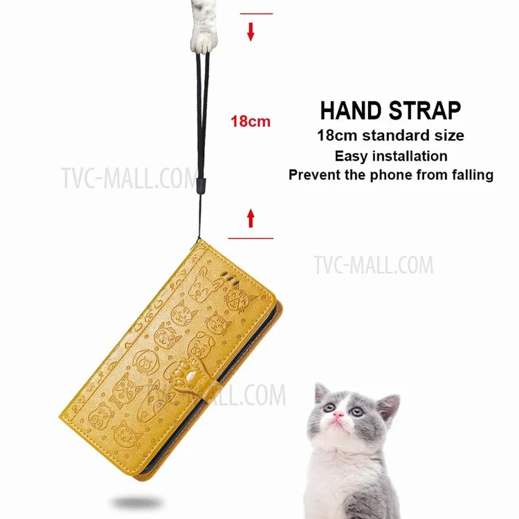 Imprinting Cat Dog Pattern Design Magnetic Leather Stand Case for iPhone 11 6.1-inch