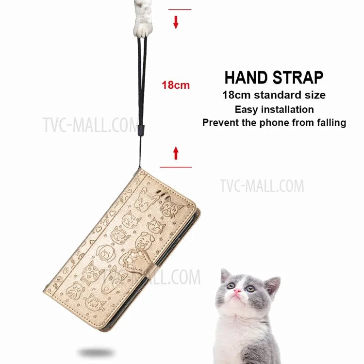 Imprinting Cat Dog Pattern Design Magnetic Leather Stand Case for iPhone 11 6.1-inch