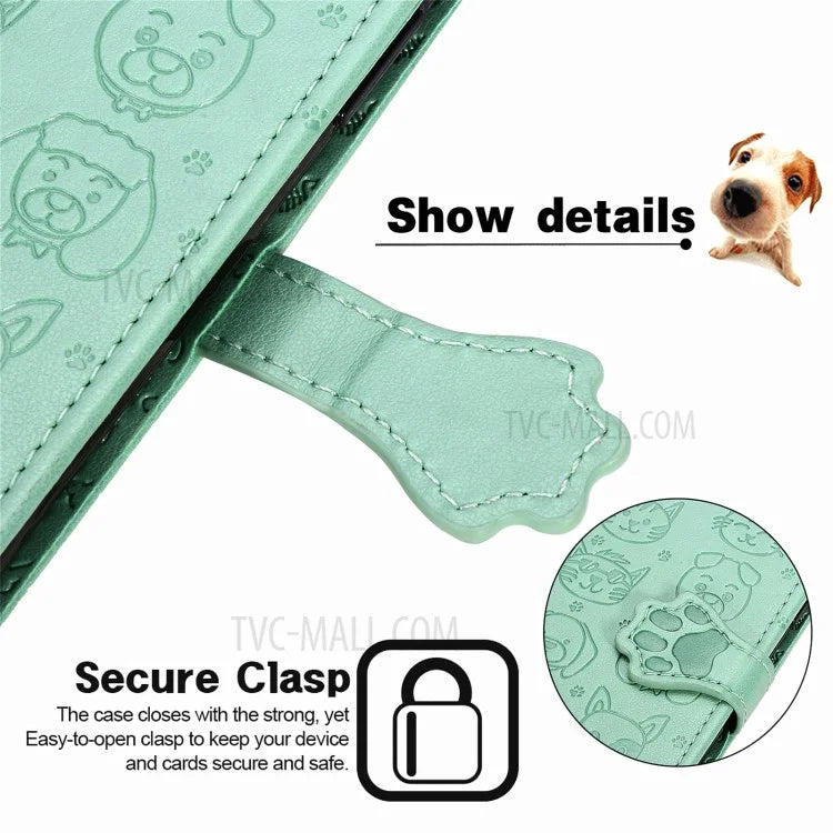 Imprinting Cat Dog Pattern Design Magnetic Leather Stand Case for iPhone 11 6.1-inch