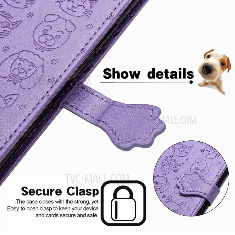 Imprinting Cat Dog Pattern Design Magnetic Leather Stand Case for iPhone 11 6.1-inch