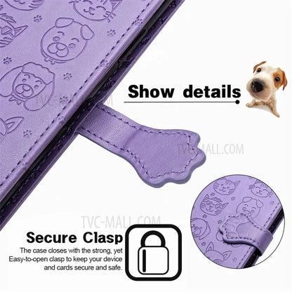 Imprinting Cat Dog Pattern Design Magnetic Leather Stand Case for iPhone 11 6.1-inch