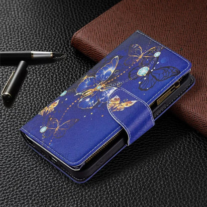 BF03 Stylish Pattern Printing 360° Protection Leather Stand Phone Cover with Wrist Strap and Zippered Wallet for iPhone 13 Pro Max 6.7 inch
