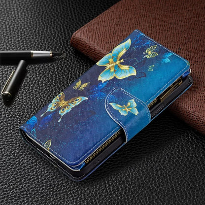 BF03 Stylish Pattern Printing 360° Protection Leather Stand Phone Cover with Wrist Strap and Zippered Wallet for iPhone 13 Pro Max 6.7 inch