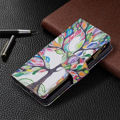 BF03 Stylish Pattern Printing 360° Protection Leather Stand Phone Cover with Wrist Strap and Zippered Wallet for iPhone 13 Pro Max 6.7 inch