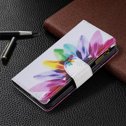 BF03 Stylish Pattern Printing 360° Protection Leather Stand Phone Cover with Wrist Strap and Zippered Wallet for iPhone 13 Pro Max 6.7 inch
