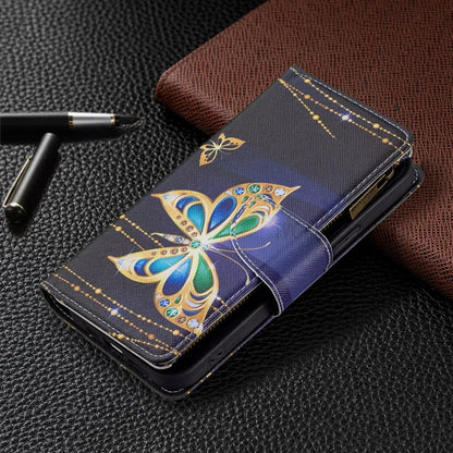 BF03 Stylish Pattern Printing 360° Protection Leather Stand Phone Cover with Wrist Strap and Zippered Wallet for iPhone 13 Pro Max 6.7 inch
