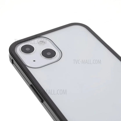 Anti-Drop Clear Light Full Coverage Metal Frame + Double-Sided Tempered Glass Magnetic Absorption Phone Case for iPhone 13 mini 5.4 inch