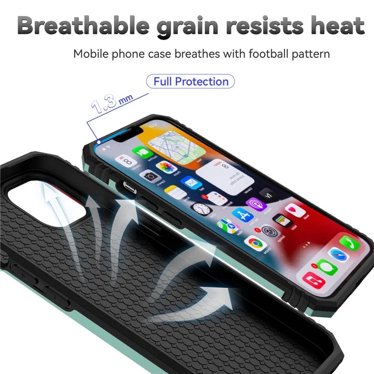 For iPhone 14 Plus Case PC + TPU Shockproof Kickstand Phone Cover with Slide Camera Lid
