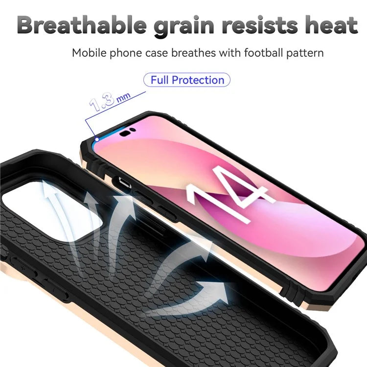 For iPhone 14 Pro Max Case Anti-drop PC+TPU Kickstand Phone Cover with Slide Camera Lid