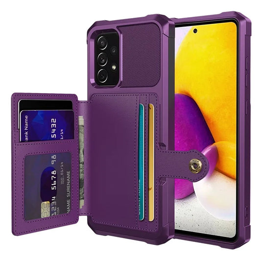 ZM03 For Samsung Galaxy A52 4G / 5G / A52s 5G Case Leather Coated TPU Phone Cover with Kickstand