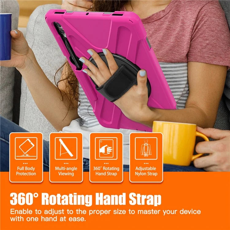 Case for Samsung Galaxy Tab S9 FE+ / S9+ / S8+ / S7+ / S7 FE T730 T735 T736B T736N Tablet Cover with Shoulder Strap