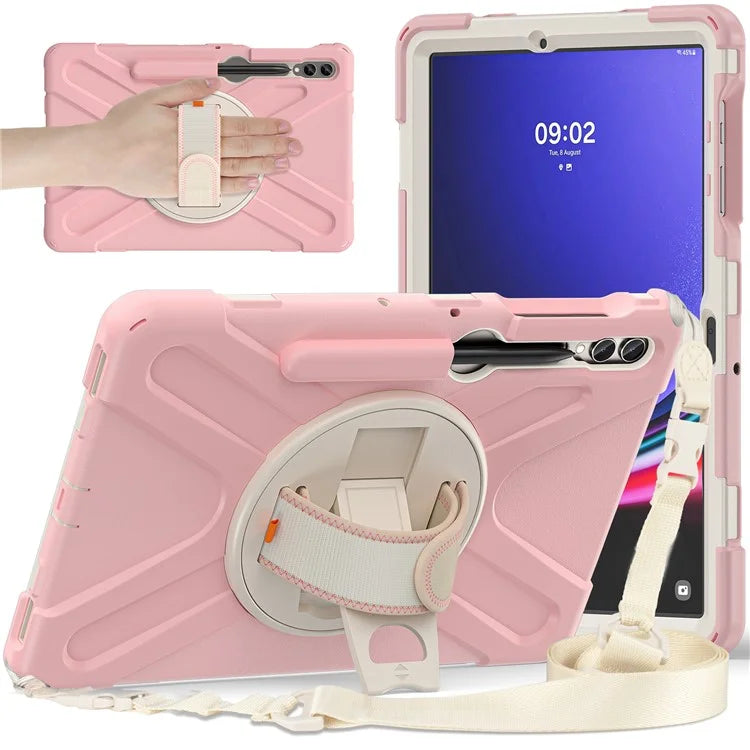 Case for Samsung Galaxy Tab S9 FE+ / S9+ / S8+ / S7+ / S7 FE T730 T735 T736B T736N Tablet Cover with Shoulder Strap