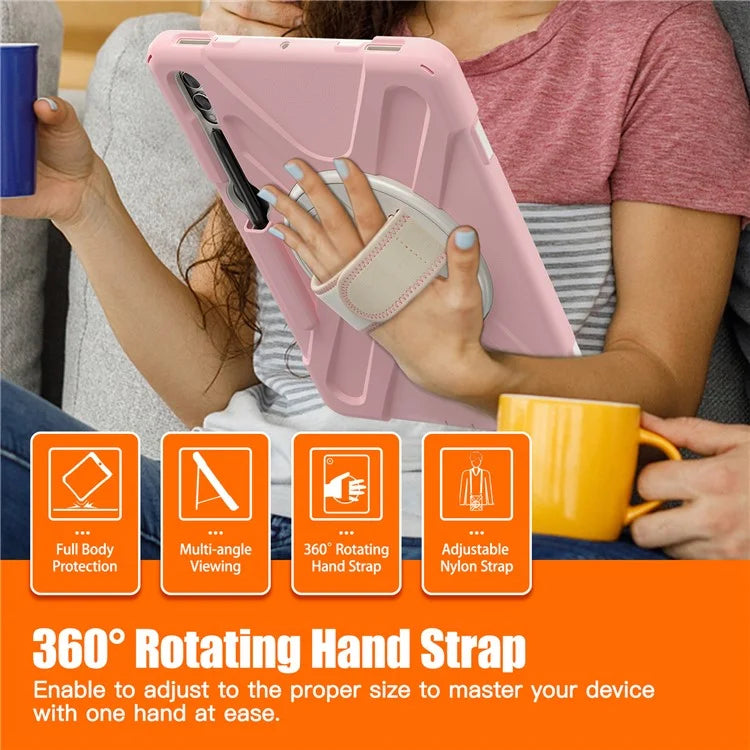 Case for Samsung Galaxy Tab S9 FE+ / S9+ / S8+ / S7+ / S7 FE T730 T735 T736B T736N Tablet Cover with Shoulder Strap